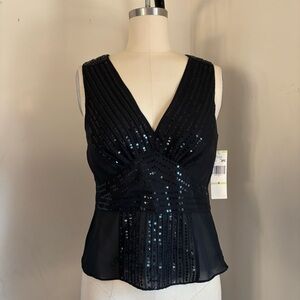 Nine West Black Sequin Blouse